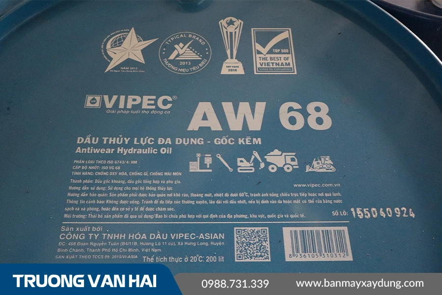 AW 68 - Dầu thủy lực chống mài mòn gốc kẽm cao cấp